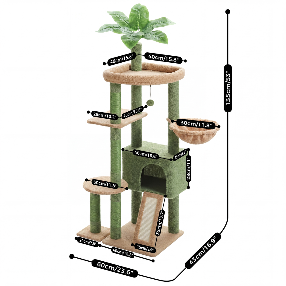 Neopawo Onyx Cat Tree 135cm